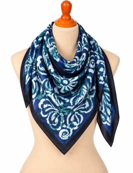 Alessia Teal Heritage Pure Silk Scarf