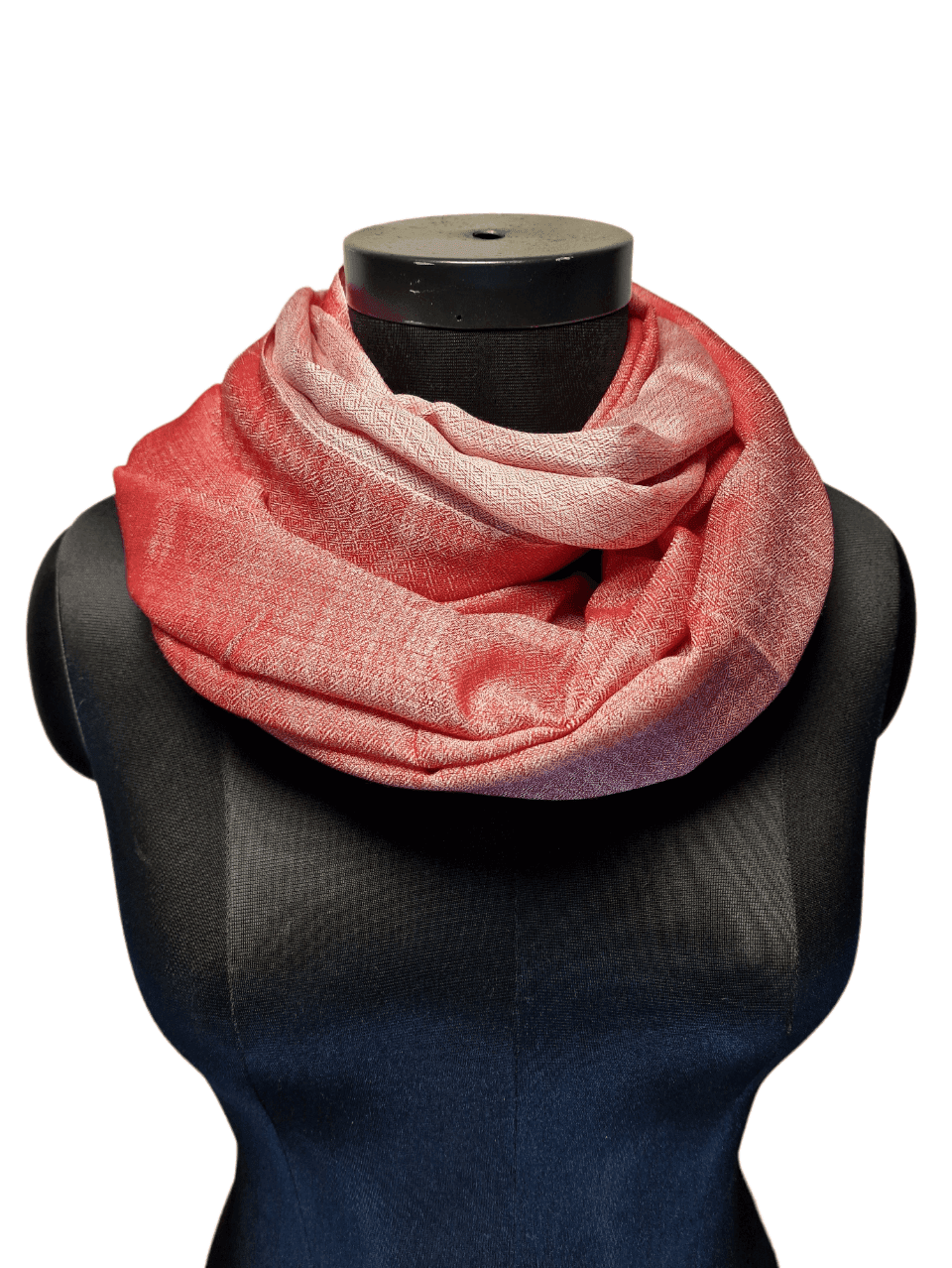 Cashmere - silk scarf cayenne red and white