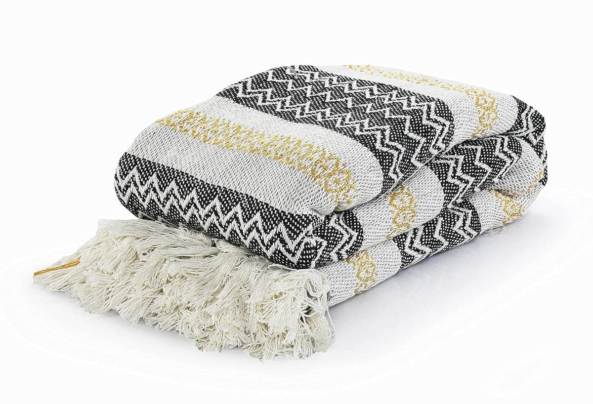 Geometric Sofa Throw Blanket|Blanket for Living Room,Bed, Sofa & Chair|Multicolour Throw Blanket