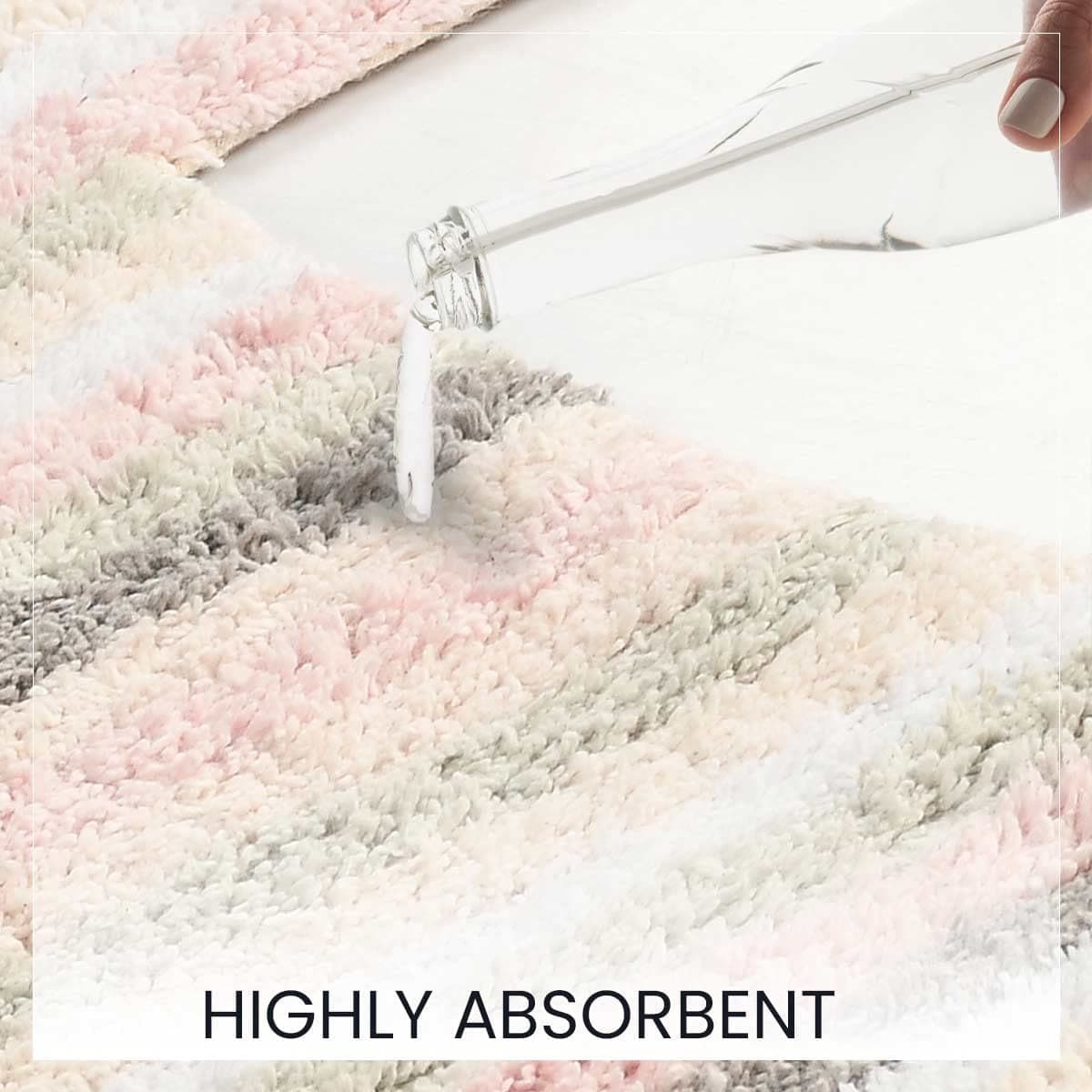 Striped Anti-Skid Bathmat & Contour Set