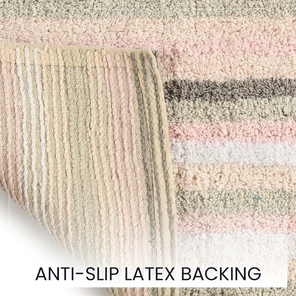 Striped Anti-Skid Bathmat & Contour Set