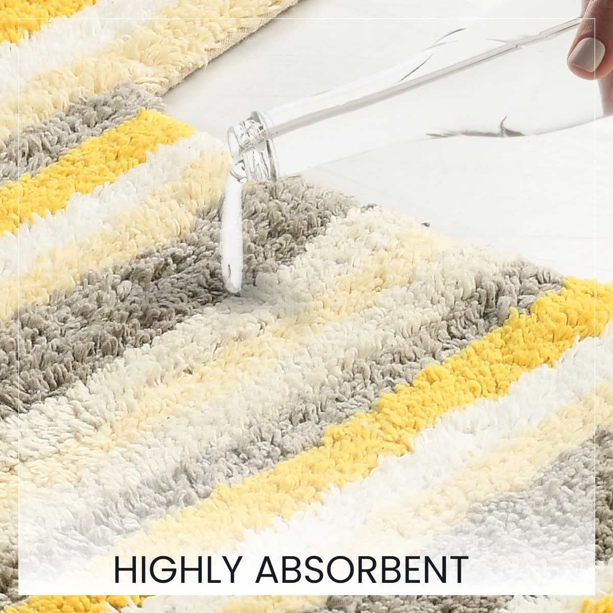 Striped Anti-Skid Bathmat & Contour Set