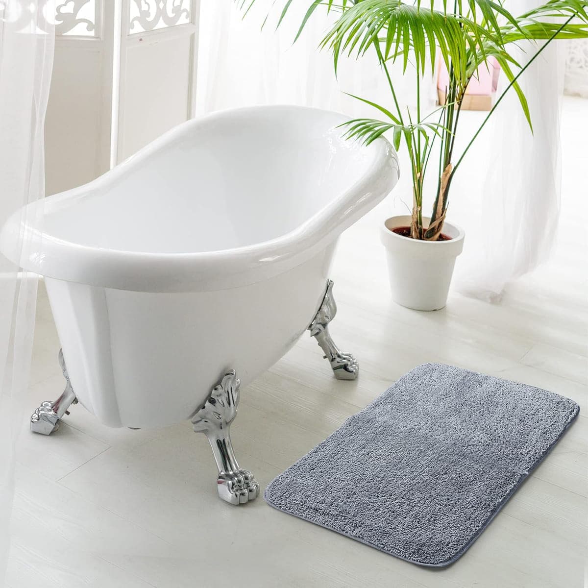 Anti-Skid Microfiber Bathmat, Charcoal