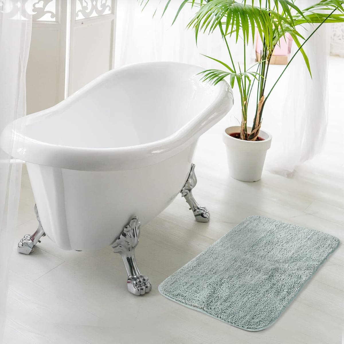 Anti-Skid Microfiber Bathmat, Charcoal