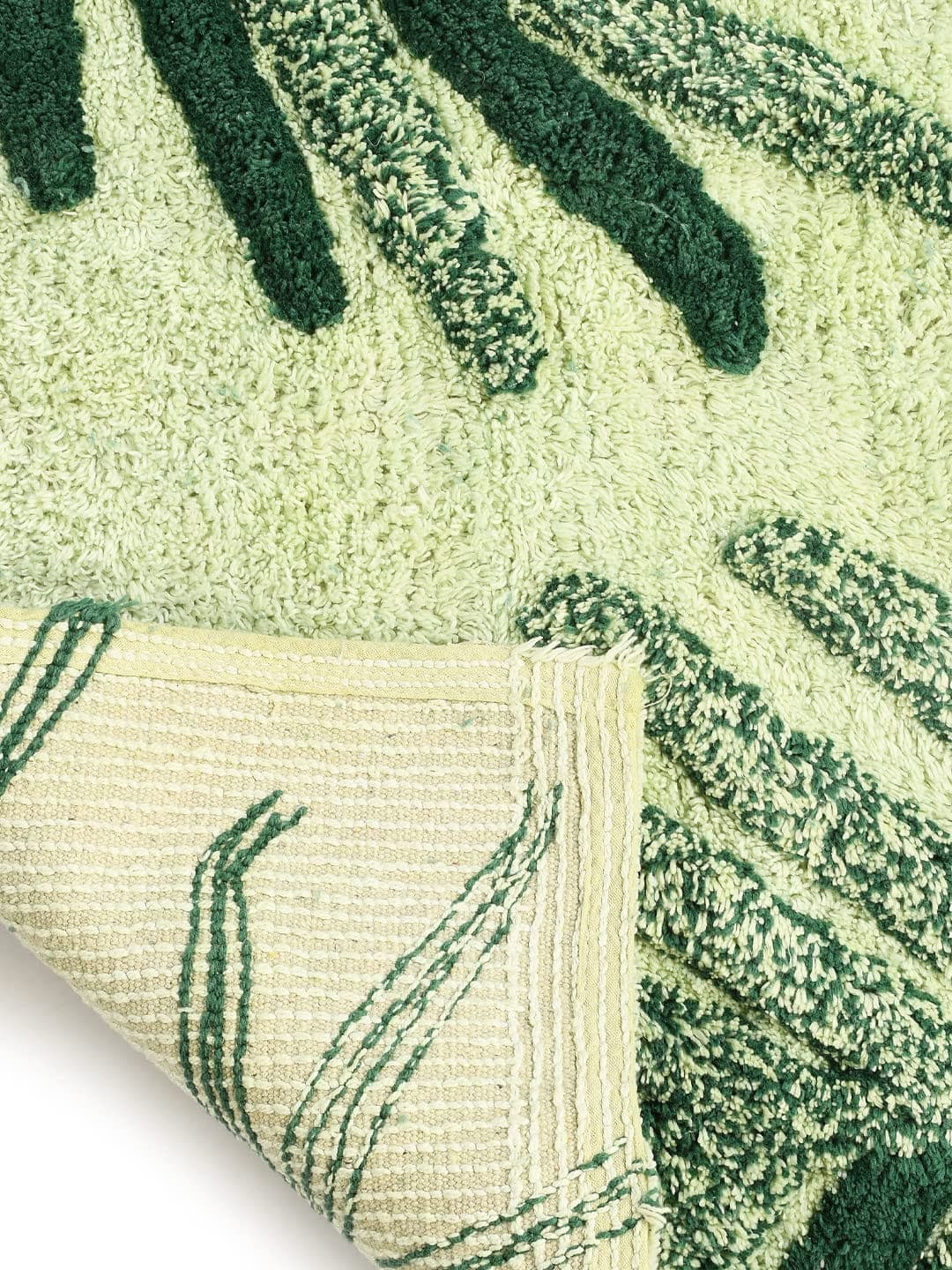 Cotton Leaf Patterned Bathmat