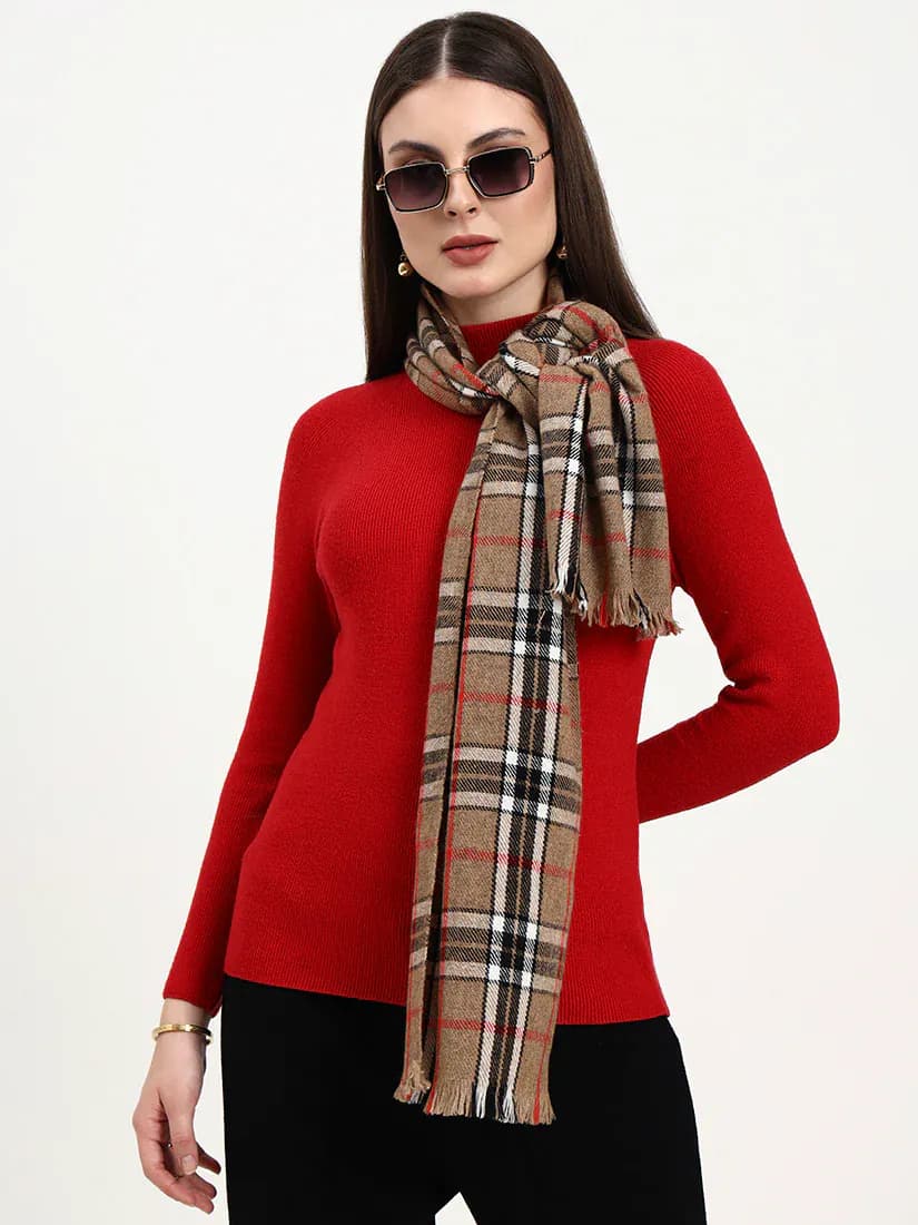 Wheatline Amber Check Scarf