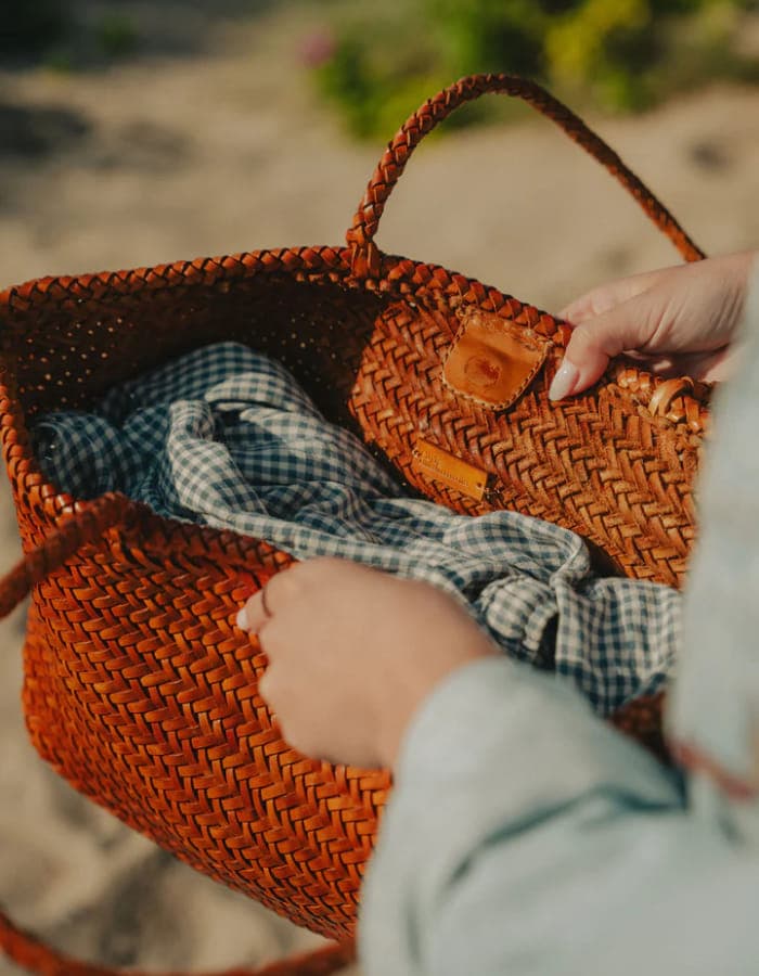 Amora Woven Leather Shoulder Bag