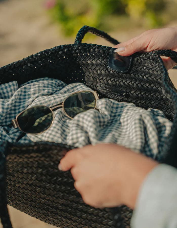 Amora Woven Leather Shoulder Bag