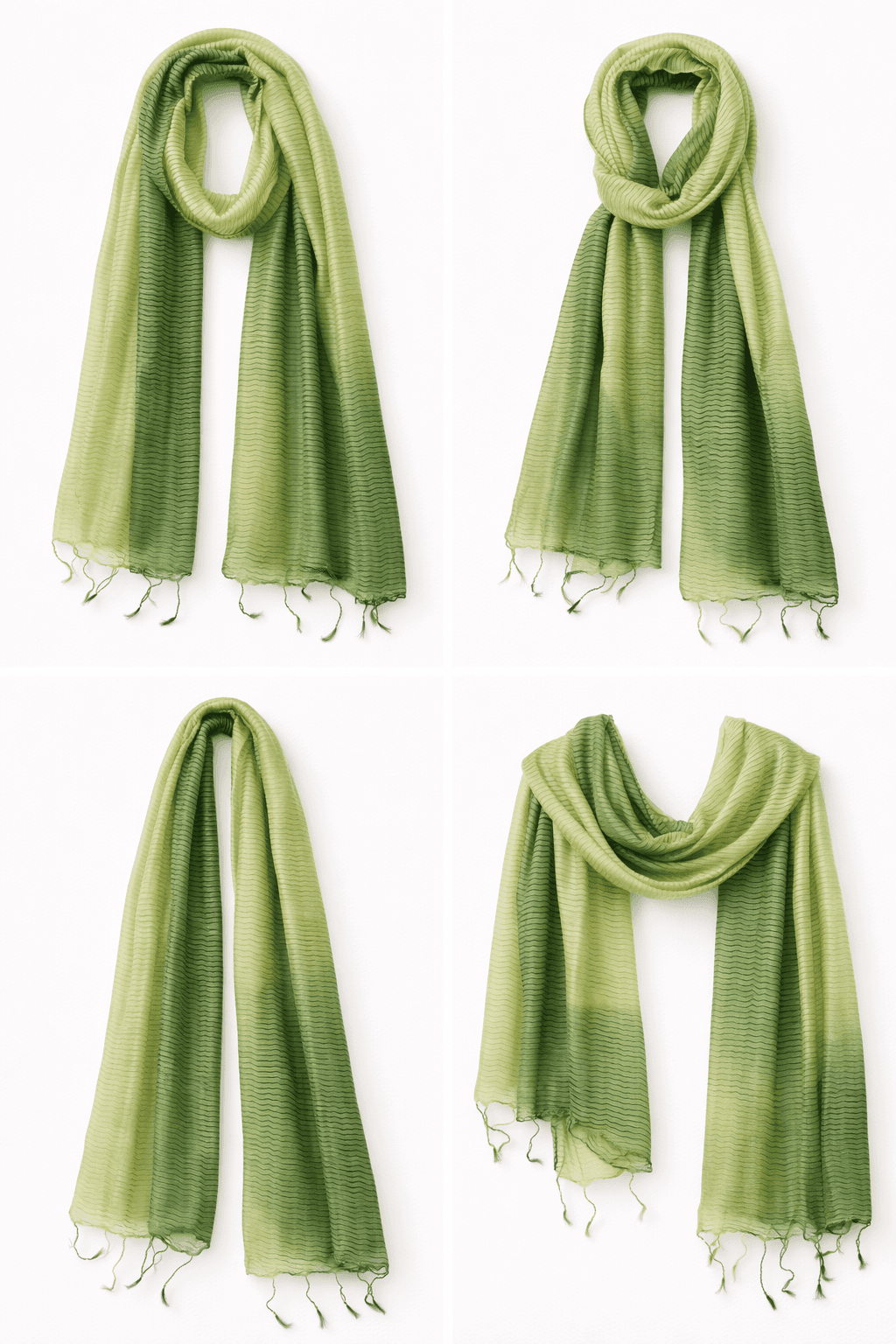 Verdant Wave Woven Scarf