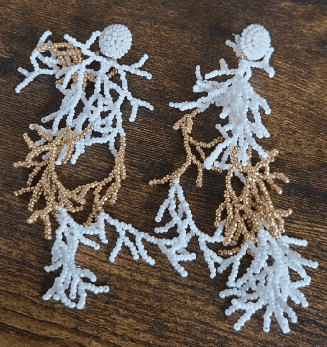 Coral Reef Seed Bead Earrings