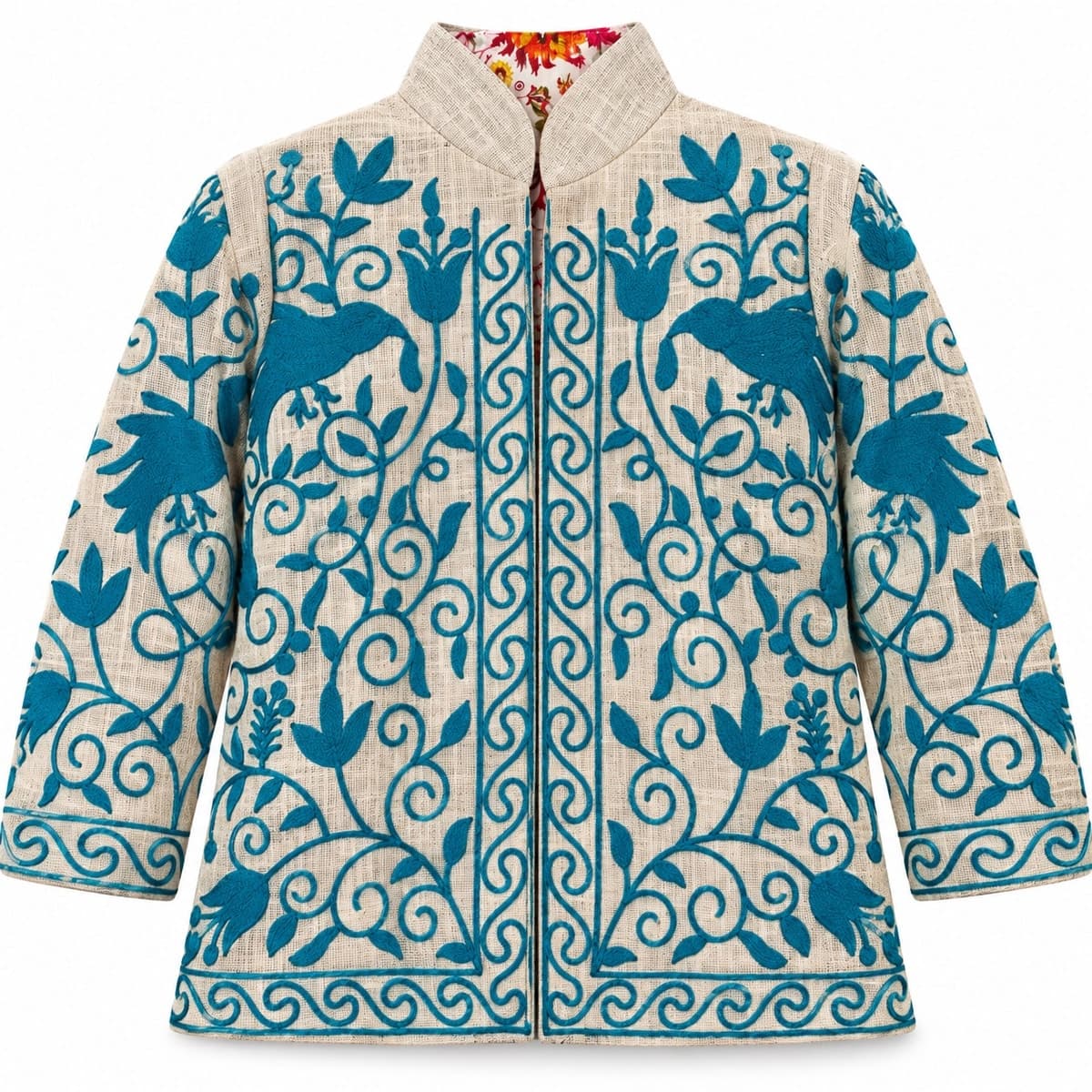 Celestina Azure Suzani Cotton Jacket