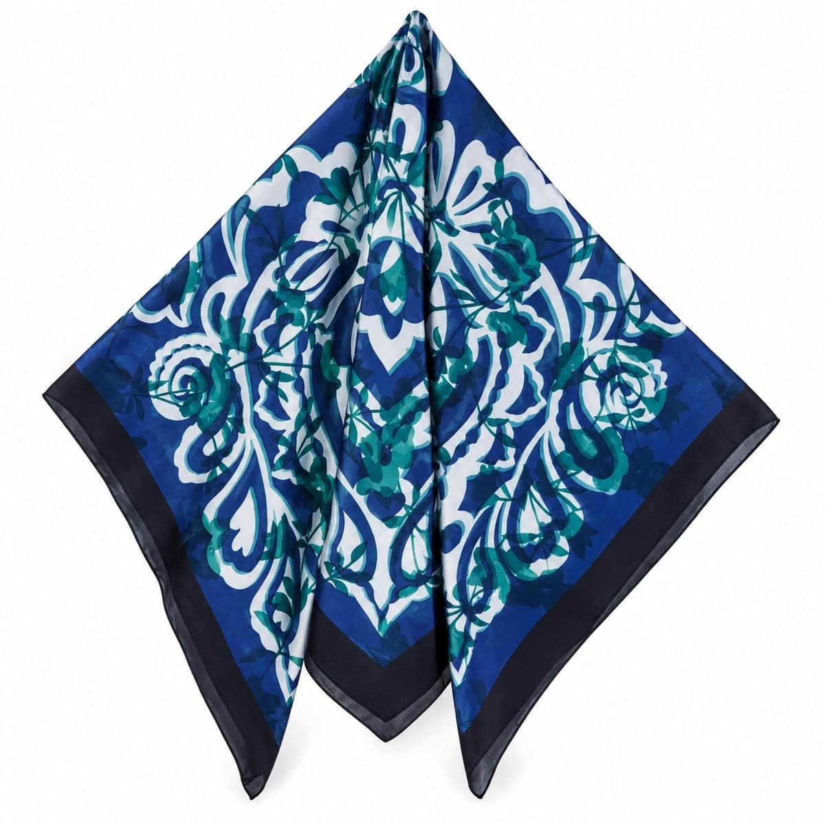 Alessia Teal Heritage Pure Silk Scarf