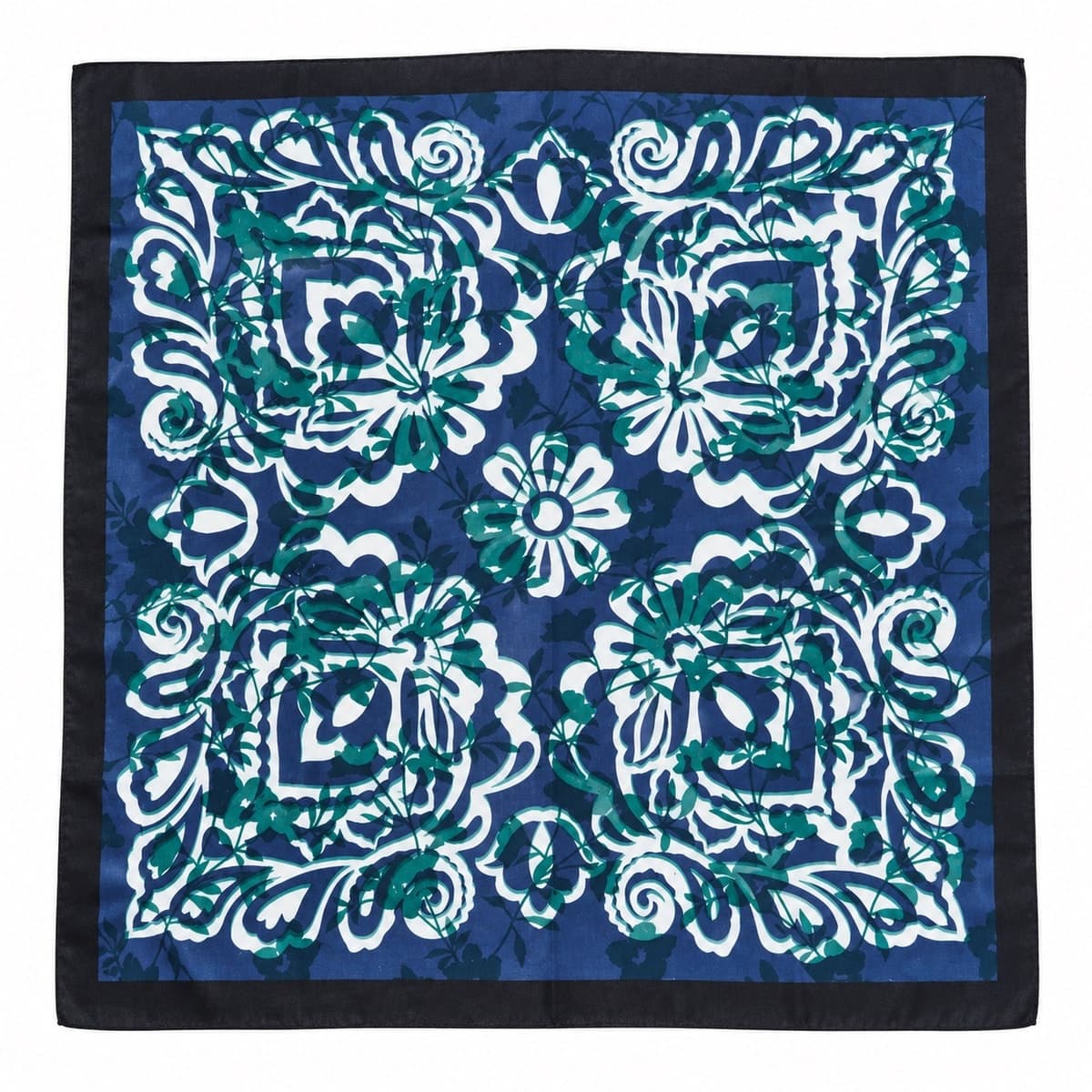 Alessia Teal Heritage Pure Silk Scarf