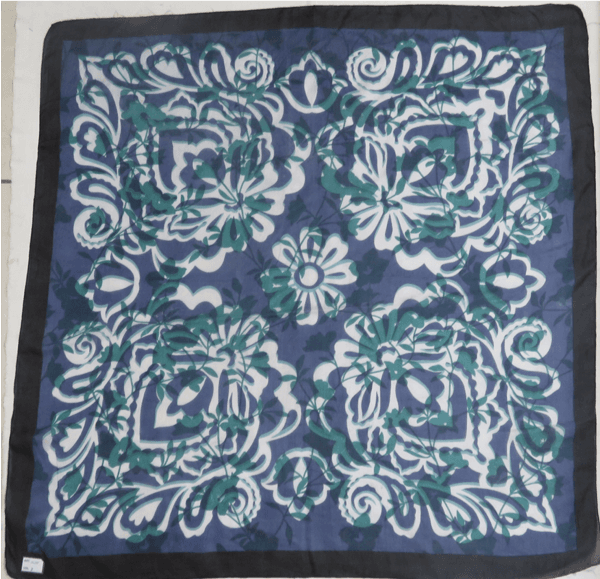 Alessia Teal Heritage Pure Silk Scarf