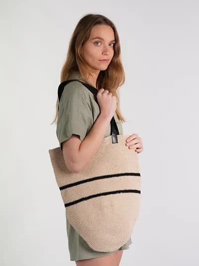 WOVEN COTTON SHOPPER BAG