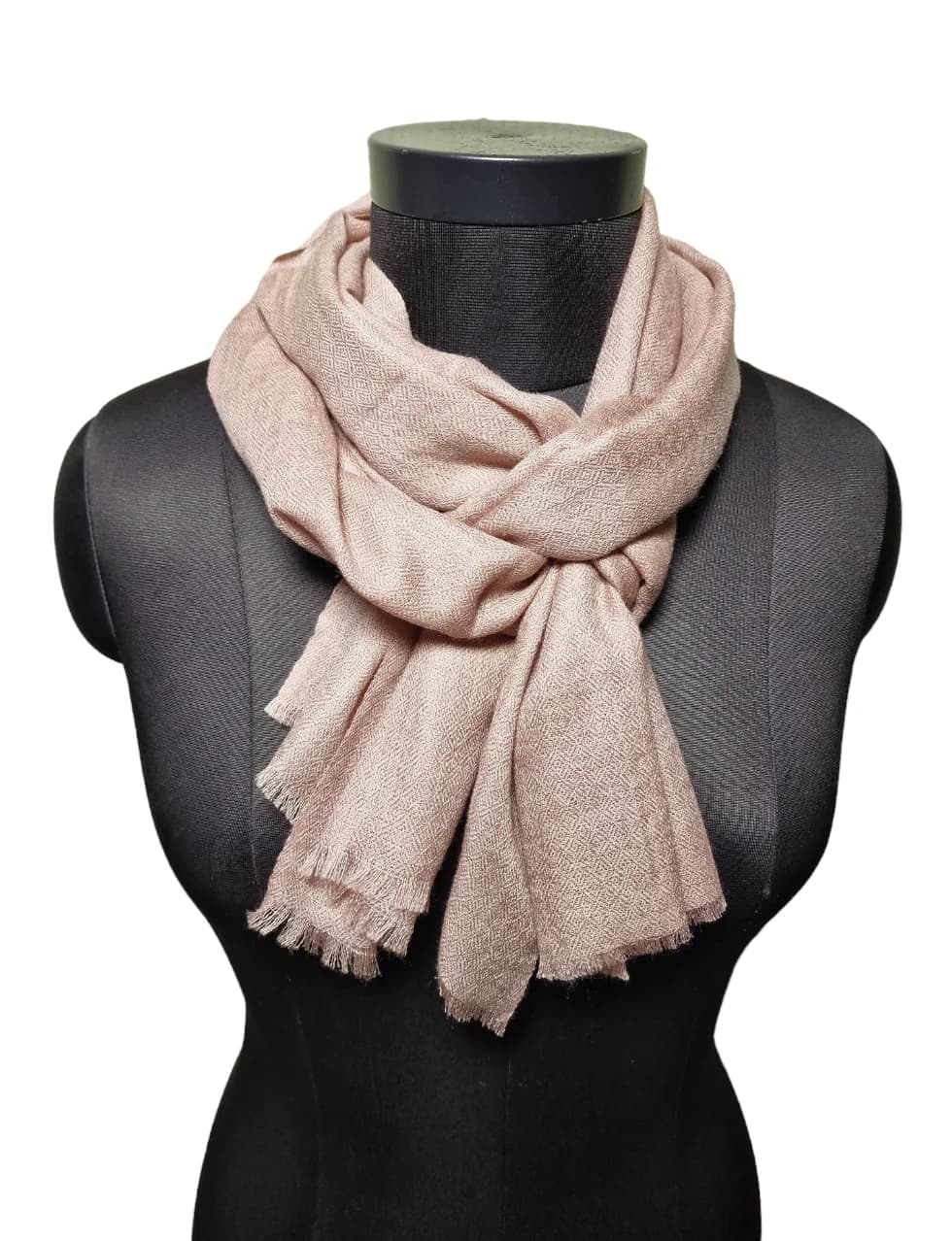 NARROW LIGHT BEIGE CASHMERE SCARF
