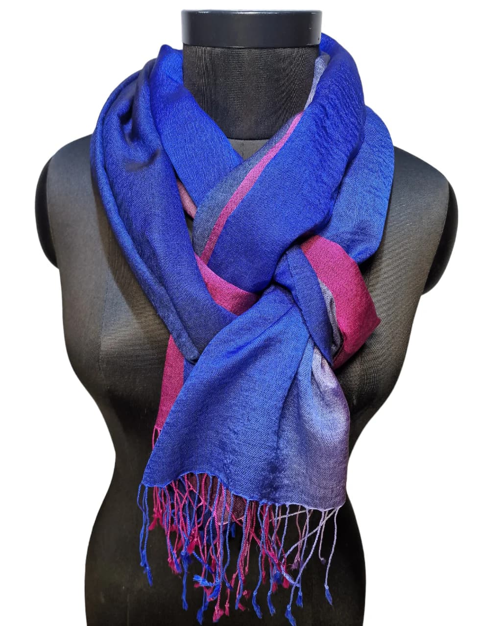 VIBRANT, BRIGHTLY COLORED SCARF IN CASHMERE AND MULBERRY SILK