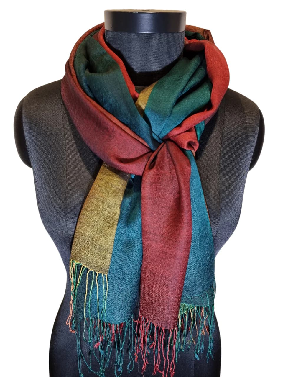 CASHMERE AND MULBERRY SILK SHAWL "COLOR BOMB"