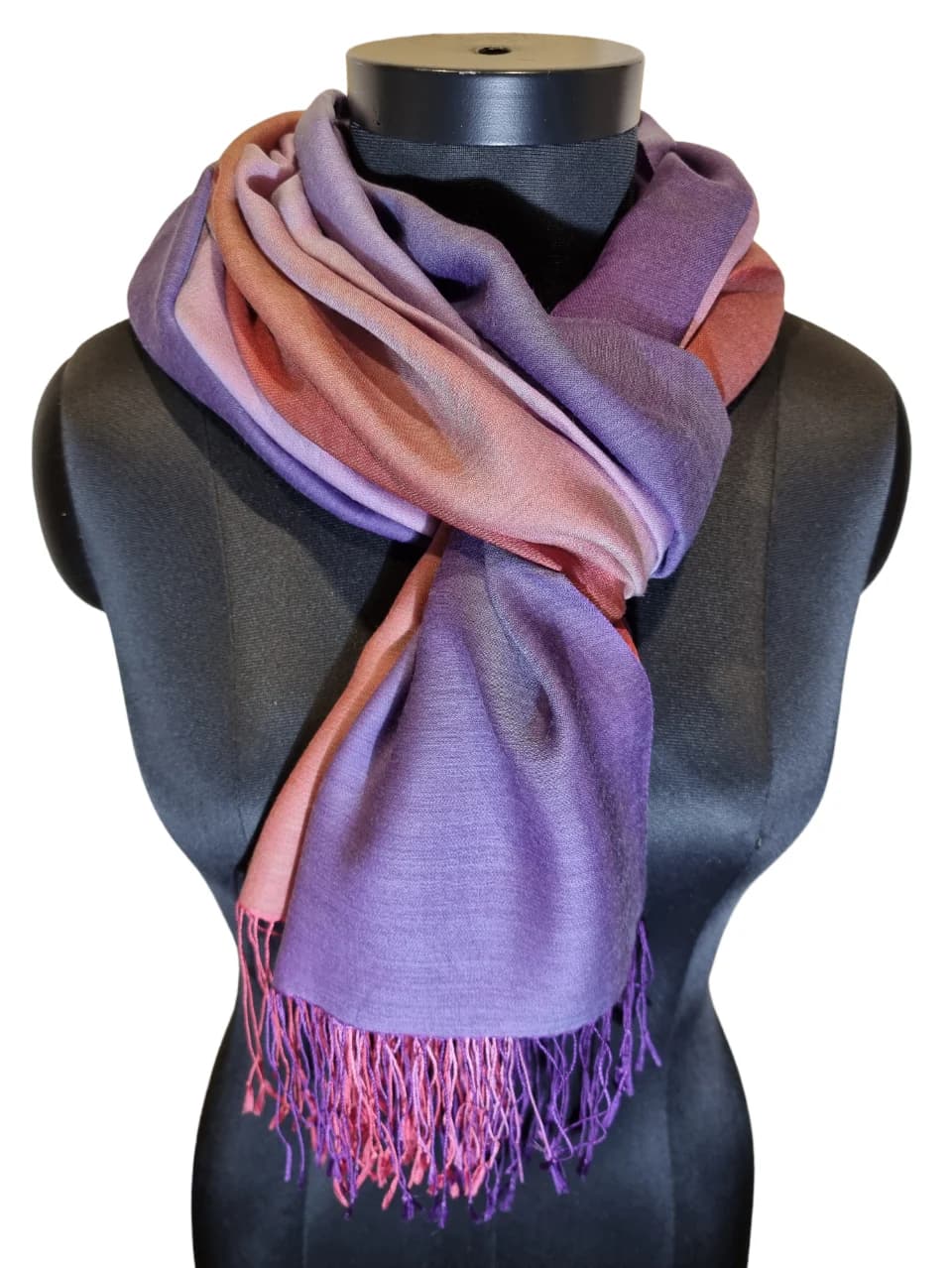 BEAUTIFUL MULTICOLORED CASHMERE AND MULBERRY SILK SHAWL