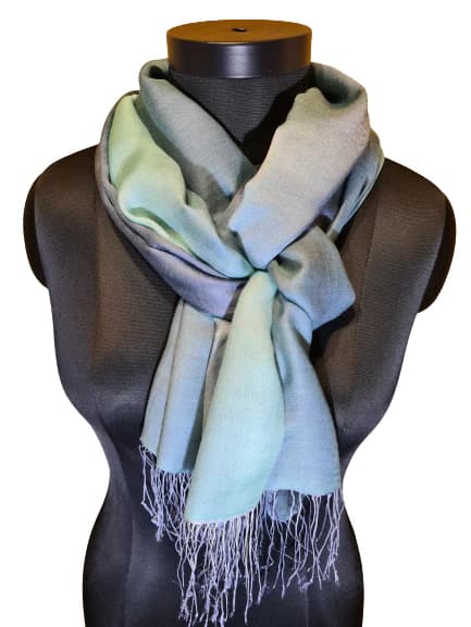 GREY, PETROL AND SLATE COLORED CASHMERE AND SILK SCARVES