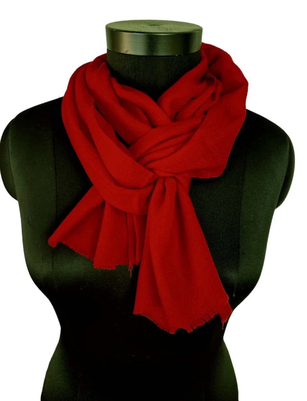 NARROW RED CASHMERE SCARF
