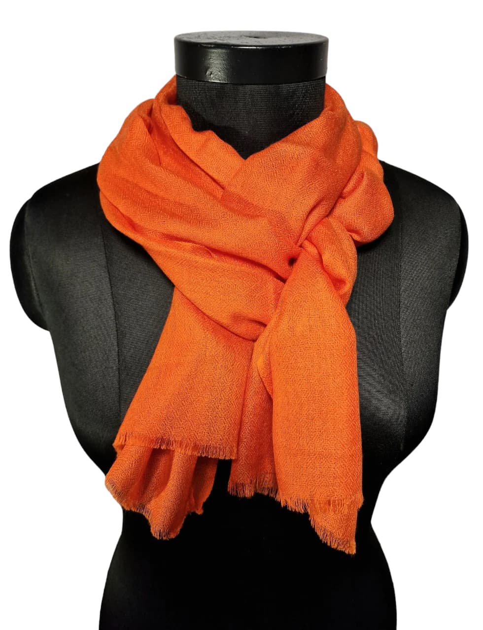 NARROW ORANGE COLORED CASHMERE SCARF