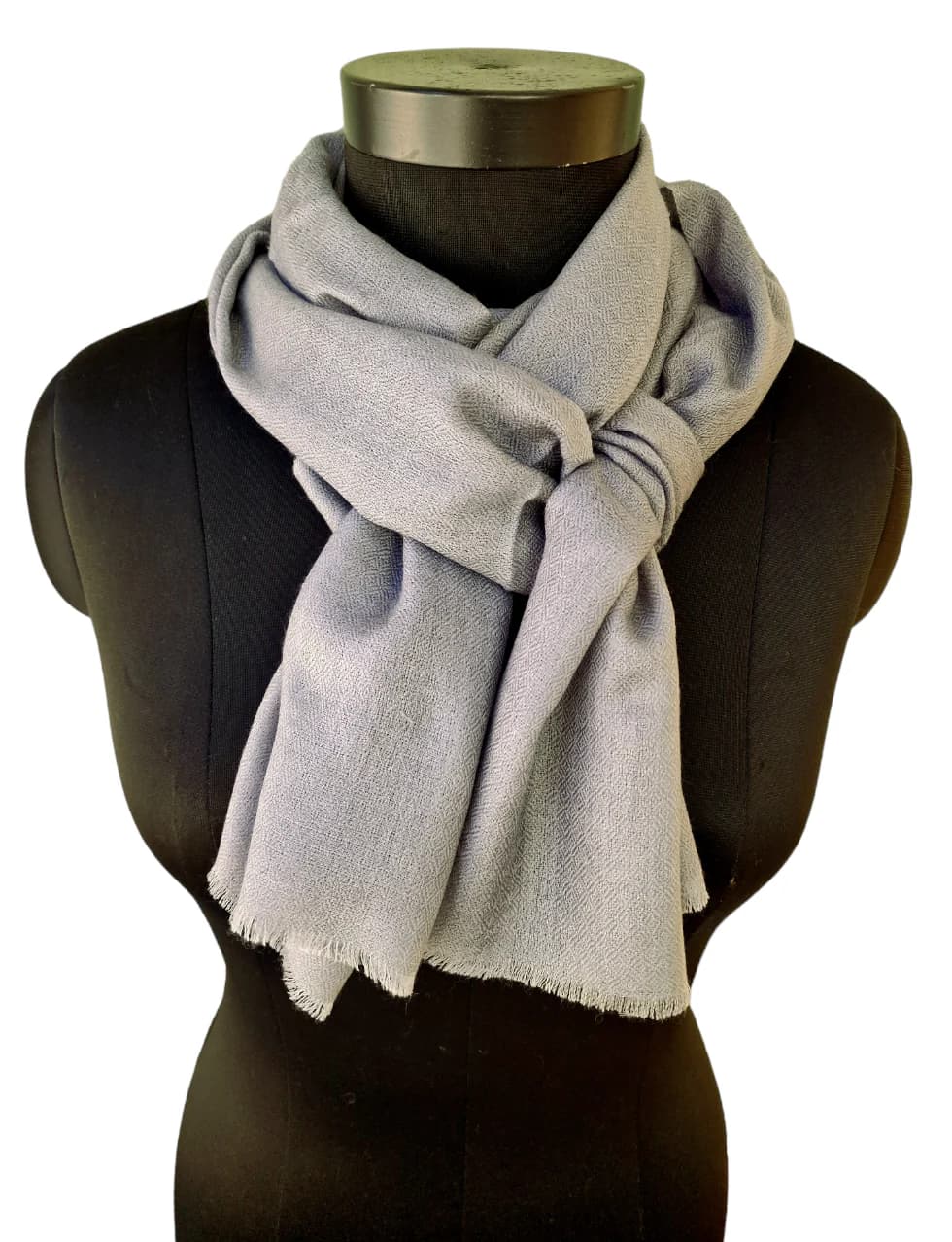 NARRROW GRAY CASHMERE SCARF