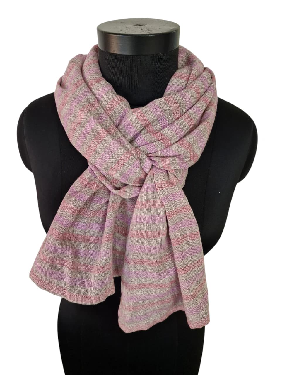 HANDMADE SILK SCARF WITH SOFT STRIPES