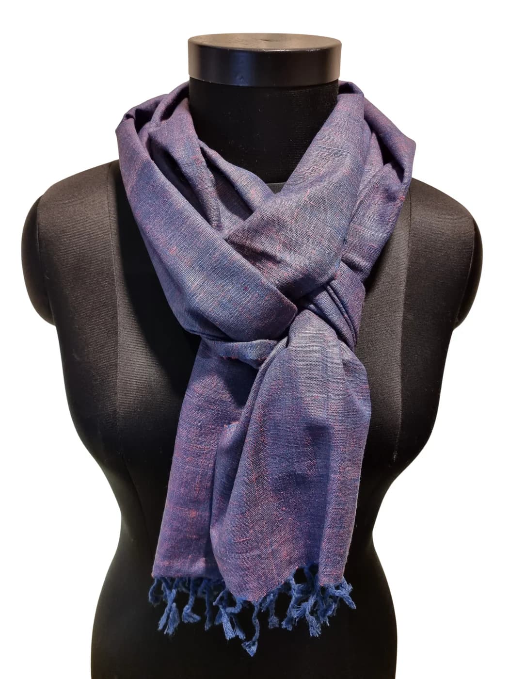 BLUE/ PINK NARROW AND THICK SILK SCARF