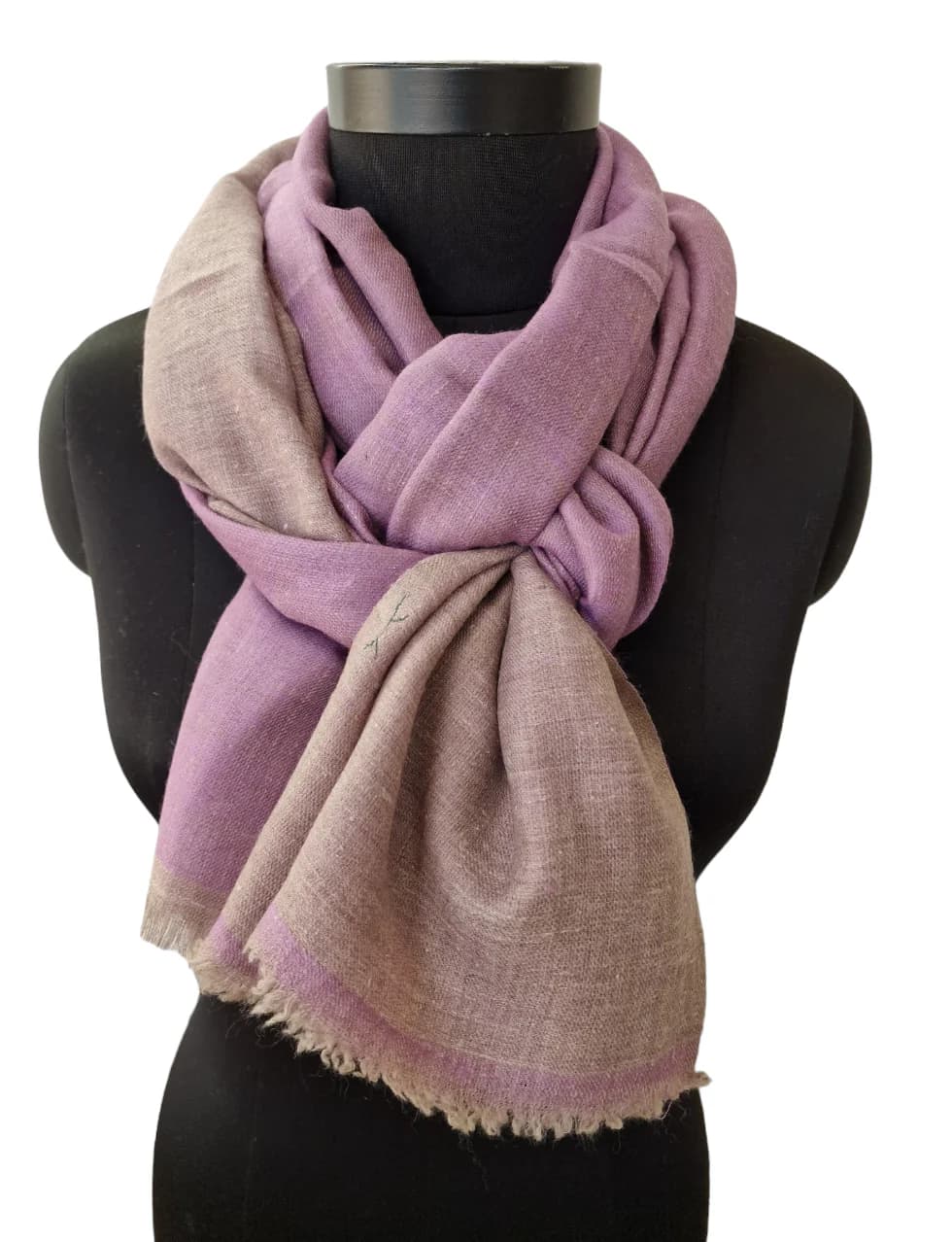 LAVENDER AND SILVER GRAY PASHMINA SHAWL