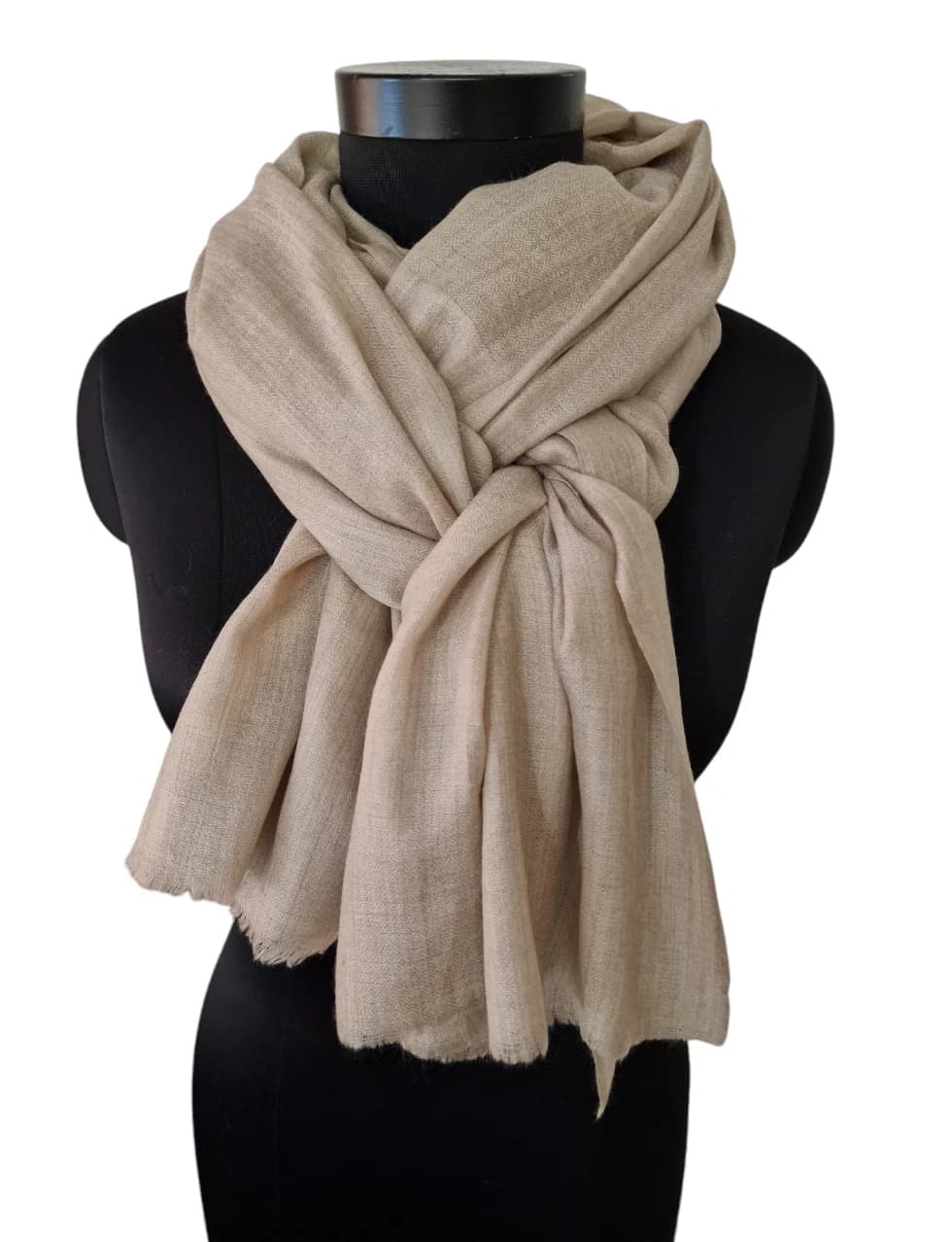 LARGE NATURAL COLORED PASHMINA SHAWL