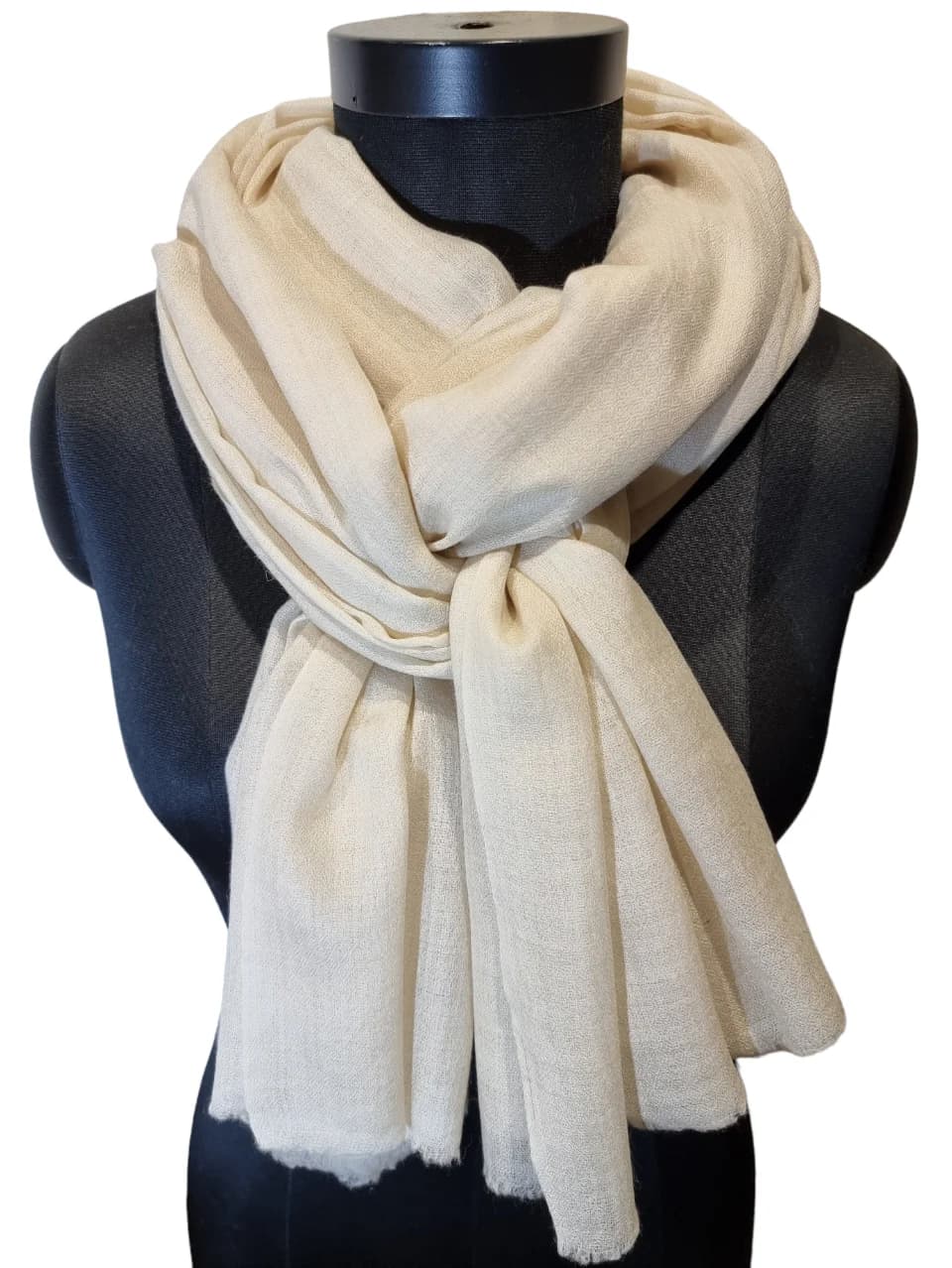 LARGE CREAM PASHMINA SHAWL
