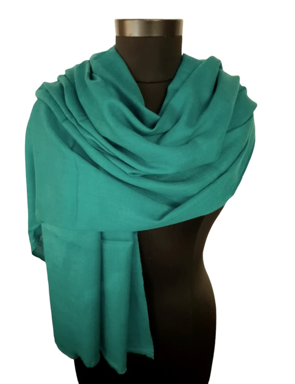 LARGE DARK SEA GREEN CASHMERE SHAWL