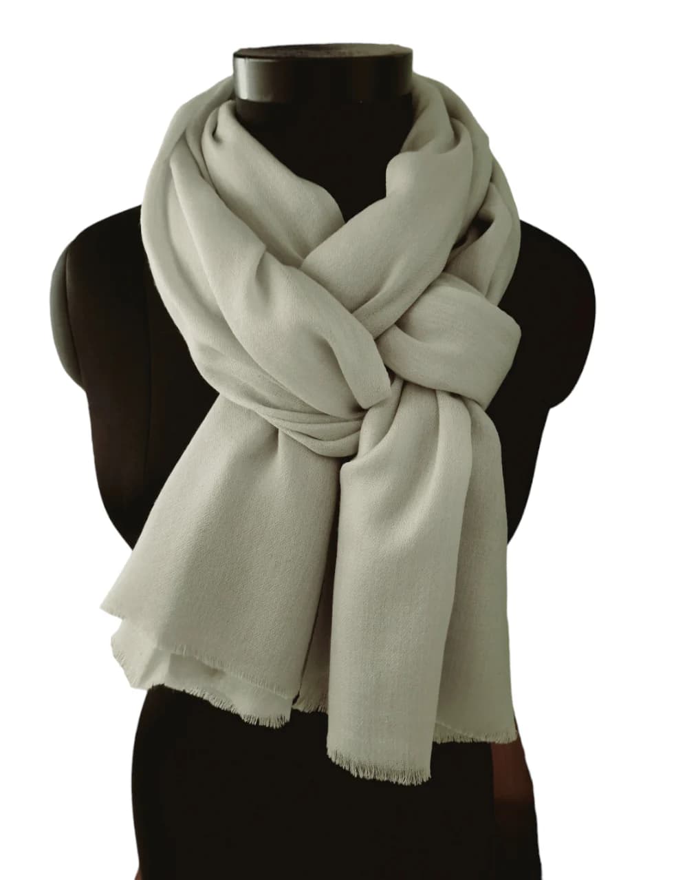 LARGE LIGHT GRAY CASHMERE SHAWL