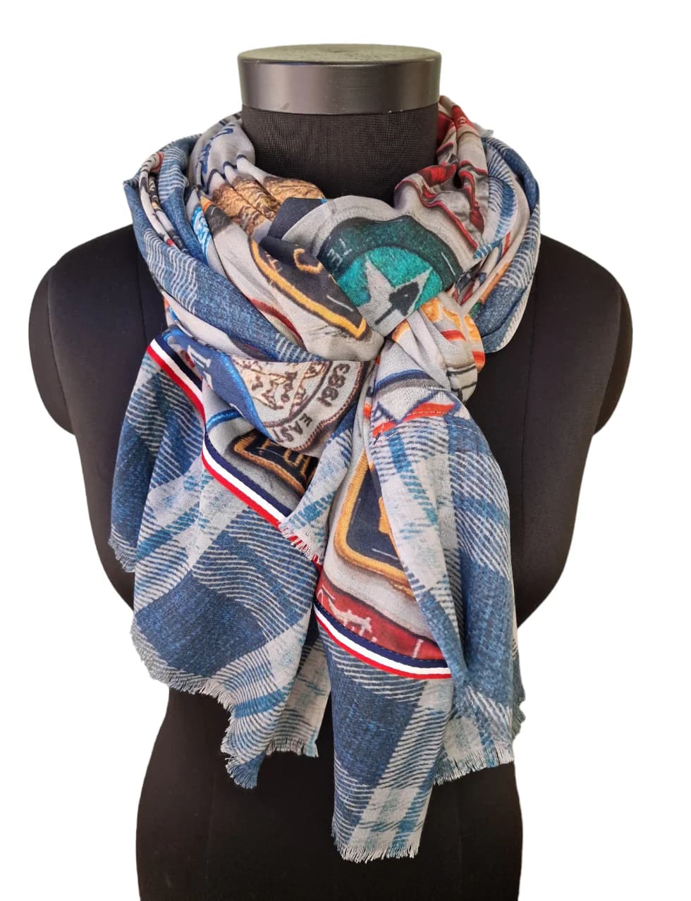 SILK AND COTTON SCARF CALLED "PATCH"