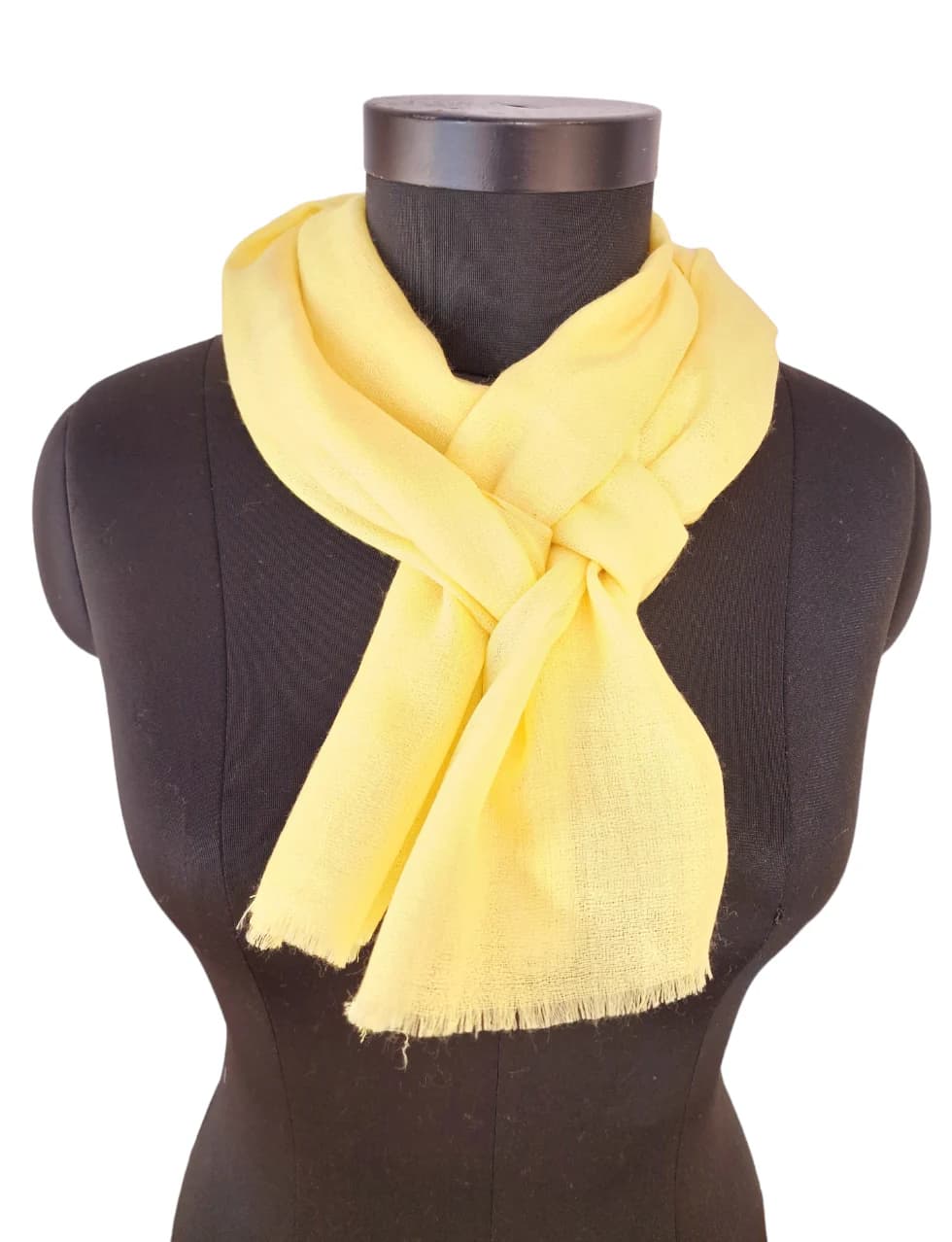 NARROW YELLOW CASHMERE SCARF