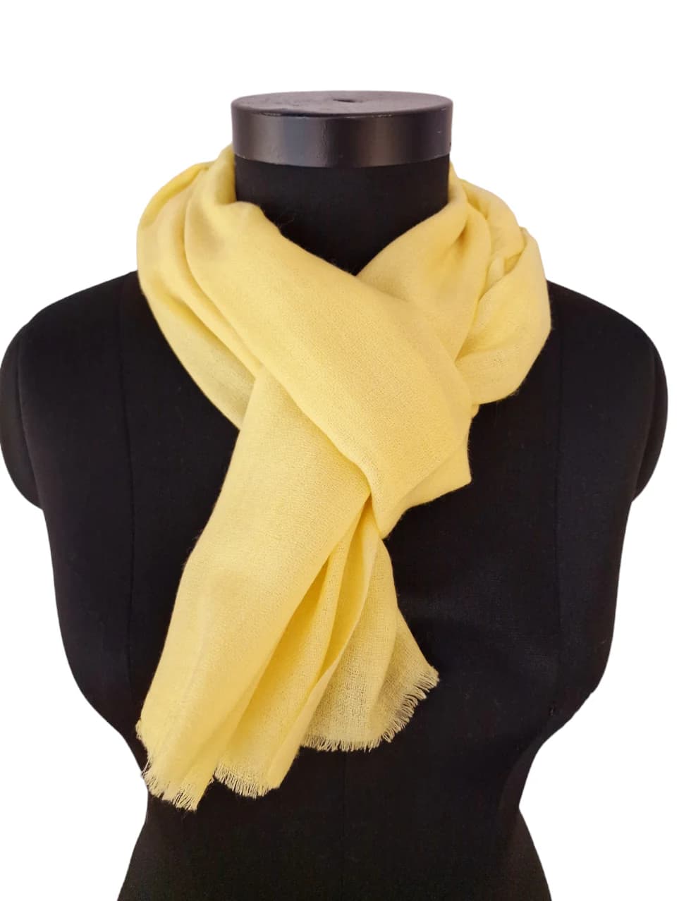 NARROW YELLOW CASHMERE SCARF