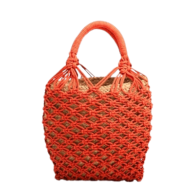 JASMINE COTTON CROCHET AND JUTE BUCKET BAG MINT
