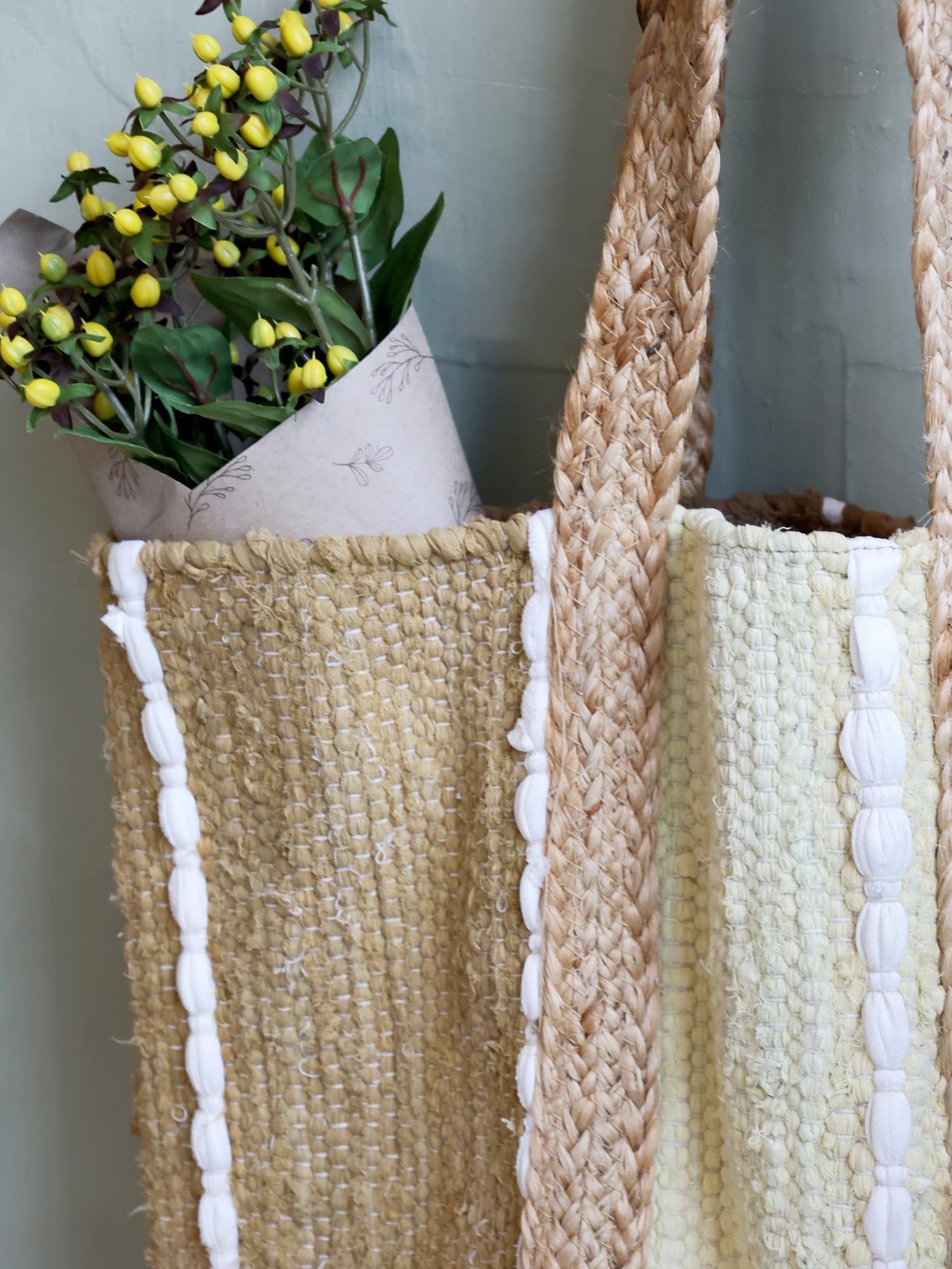 BEACH BAG MADE FROM RECYCLED YARN MELON