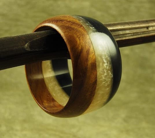 MARBLE WOOD BANGLE BRACELET