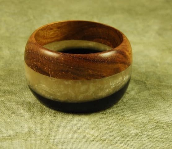 MARBLE WOOD BANGLE BRACELET