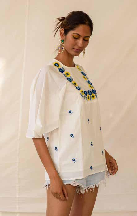Machine Embroidered  Top.