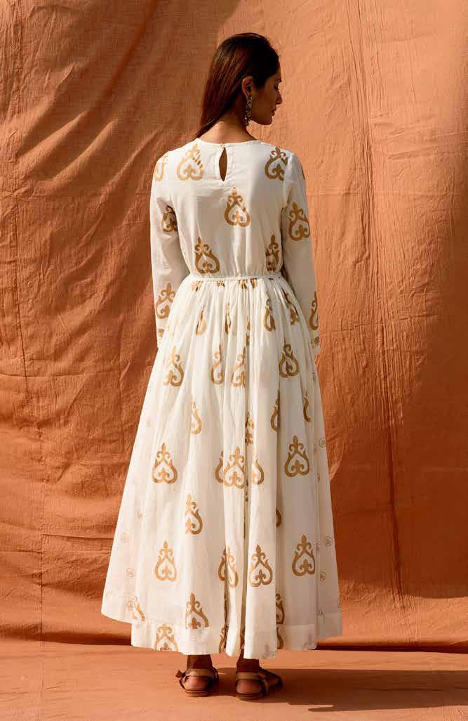 Ethnic Motif Printed Flared Hem Dress