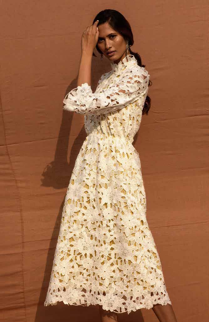 Scalloped Sleeves And Hem Dress.