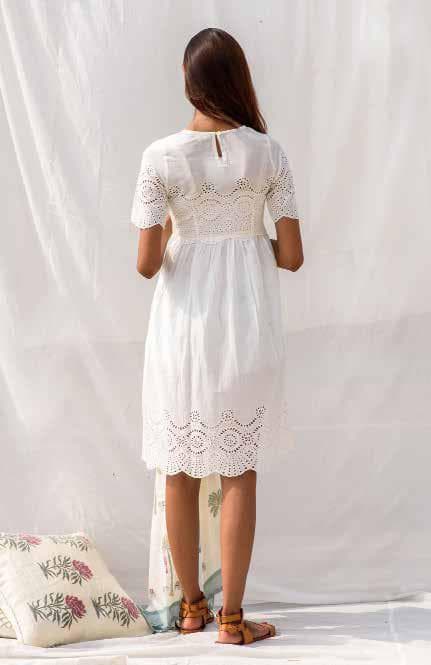 Lace Patch Design Casual Printed Dress.