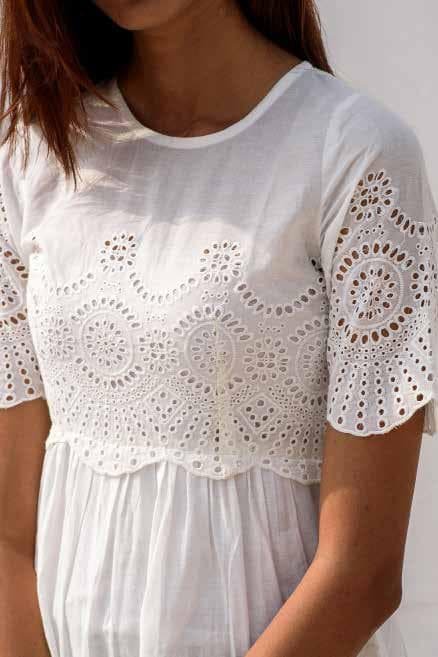 Lace Patch Design Casual Printed Dress.