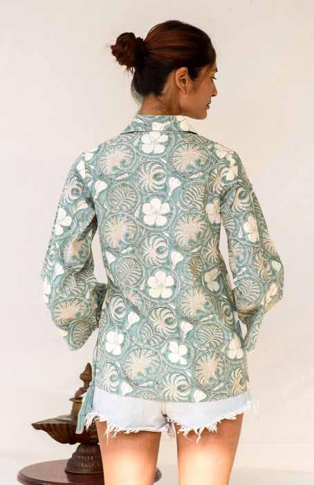 Lapel Collar Full Sleeves Top.
