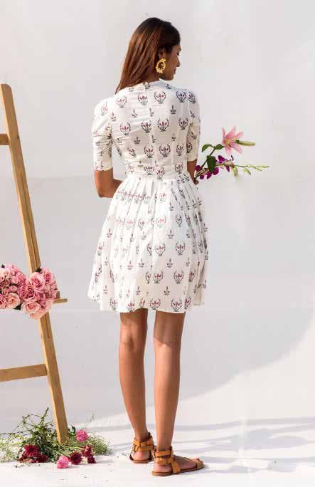 Fitted Bottom Flare White Dress.