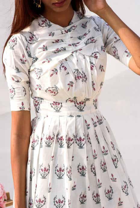 Fitted Bottom Flare White Dress.