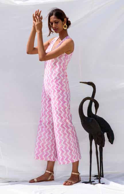 Zigzag Print Jumpsuit.